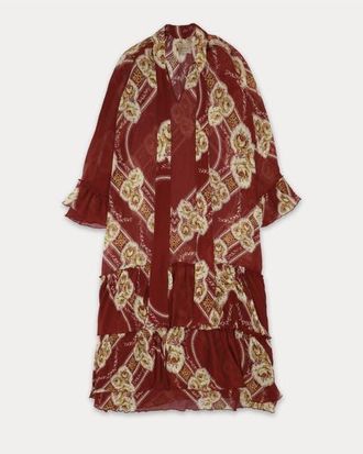 Fortela Aradia Floral Printed Silk Caftan Dress in Pink at Nordstrom, Size 44 Eu