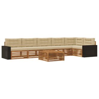 vidaXL Conjunto De Sof&aacute;s De Exterior 7 Pcs Natural Y Beige Vidaxl