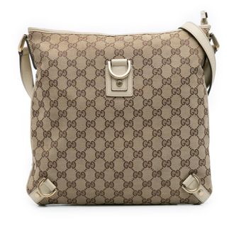 Gucci Pre-owned Womens Gg Canvas Abbey D Ring Crossbody - Tan Textile - One Size