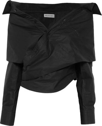 Balenciaga Off-shoulder Wrap-style Blouse