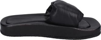 Moma Leren Slippers - Dames - Sandalen - Zwart - 37 EU - Leer - Schoenen
