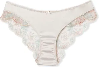 Etam Infusion Embroidered Hipster Briefs in Multicolored White at Nordstrom, Size Xx-Large