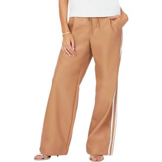 Bishop + Young Faux Leather Track Pant in Caramel at Nordstrom, Size X-Small 30