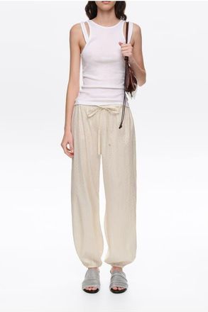 Bimba & Lola Metallic Polka Dot Harem Trousers in Beige at Nordstrom, Size X-Small