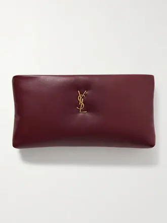 Saint Laurent Pochette In Pelle Imbottita Calypso Long - Bordeaux