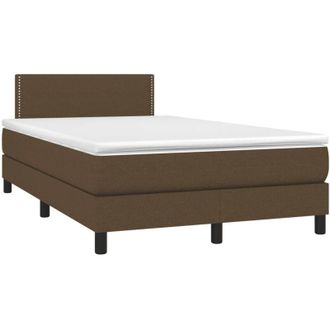 vidaXL Vidaxl - Cama Box Spring Con Colch&oacute;n Tela Marr&oacute;n Oscuro 120x190 Cm