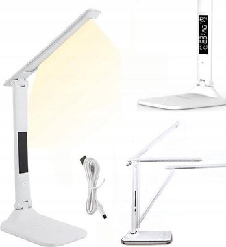 OEM L&aacute;mpara De Escritorio Led Multifuncional Con Term&oacute;metro Y Calendario, 3 Temperaturas De Color Ajustables, Base De Goma Antideslizante Y Escuela