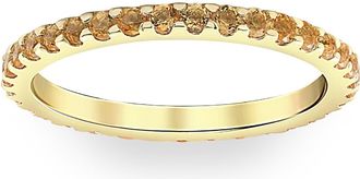 Pompeii3 3/4Ct Genuine Citrine Eternity Ring Stackable Band 10k Yellow Gold