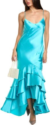 Monique Lhuillier Lenora Satin Midi Dress