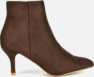 XY London Womens XY London Womens/Ladies Anastsia Side Zip Mid Kitten Heel Ankle Boots - Brown - Size: 4