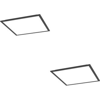 Loops 2 PACK Sleek Black Square Ceiling Light for Contemporary Indoor Space