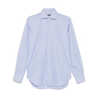 Barba Casual Shirts, male, Blue, Size: 3XL Clear Blue Striped Shirt Stylish Eco-Friendly