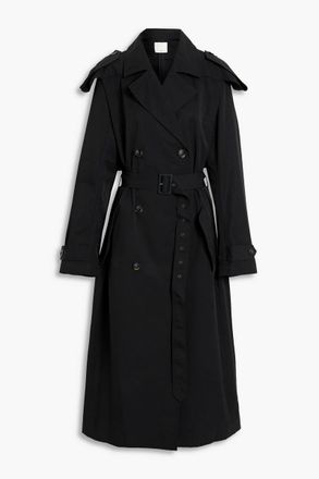Tibi Cotton-blend gabardine trench coat - Black - S