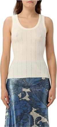 Etro Tops, Dames, Wit, M, Gebreide Tanktop