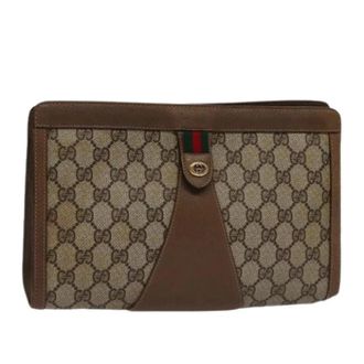 Gucci Pre-owned Clutches, female, Brown, Size: ONE SIZE Pre-owned Sherry line pouch