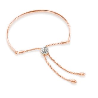 Monica Vinader Fiji Diamond Toggle Bracelet, Rose Gold Vermeil on Silver