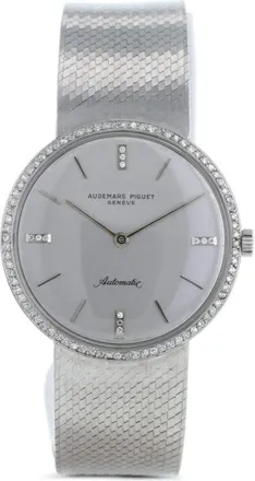 Audemars Piguet 1970 pre-owned Vintage 34mm - unisex - White Gold/Acrylic - One Size - Silver
