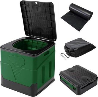 OEM Inodoro Plegable - Camping M&oacute;vil - Emergencias Al Aire Libre - Alta Capacidad De Carga - 150 Kg (330 Libras) - Verde
