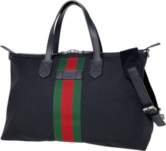 Gucci Black Nylon Shoulder Bag Tote Bag (Pre-Owned)