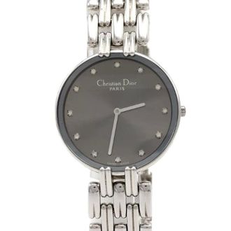Dior Pre-owned Watches, female, Gray, Size: ONE SIZE Pre-owned Bagheera Stainless Steel Quartz Watch