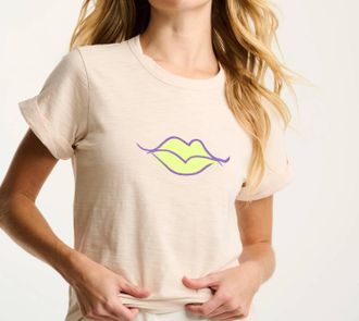 Lisa Todd Kiss & Make Up Tee In Beige