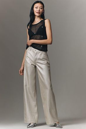 Pistola Denim Tate High-Rise Bowed Wide-Leg Jeans