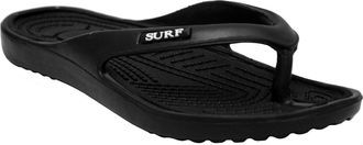 Generic Surf Womens Ladies Slip On Eva Toe Post Beach Summer Pool Flip Flop Sandals Shoes Sizes UK 3-8 (UK 3, Black/Black)