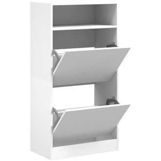 vidaXL Shoe Cabinet White 60x34x116 cm Engineered Wood Vidaxl