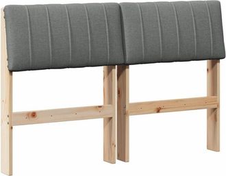 vidaXL Upholstered Headboard Dark Grey 120 cm Solid Pine Wood vidaXL