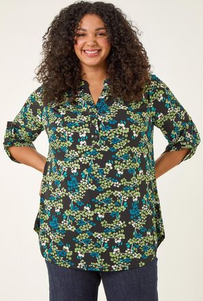 Roman Textured Floral Puff Print Shirt