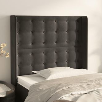 vidaXL Cabecero Con Orejas De Terciopelo Gris Oscuro 103x16x118/128 Cm Vidaxl
