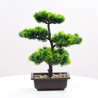 OEM Bonsai Artificial - Forma De Pino - Pl&aacute;stico De Alta Calidad - Decoraci&oacute;n Interior Sin Mantenimiento - 1 Unidad
