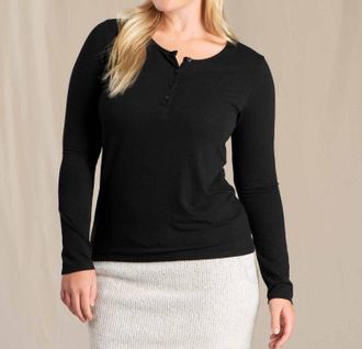 Toad & Co Piru Long Sleeve Henley In Black