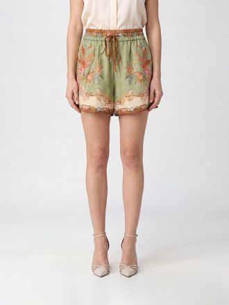 Zimmermann Shorts wide leg in seta con stampa grafica e coulisse in vita