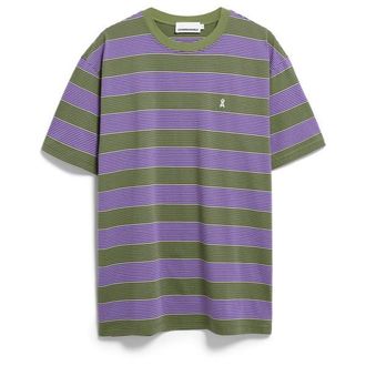 Armedangels Maarkos Multi Stripes T-Shirt f&uuml;r Herren | oliv
