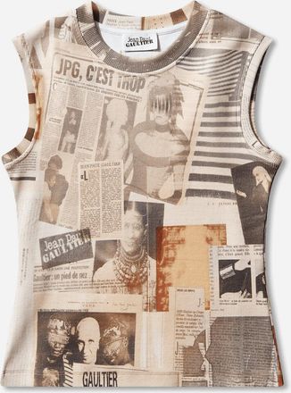 Jean Paul Gaultier Women s Cotton Journal Tank Top Ecru