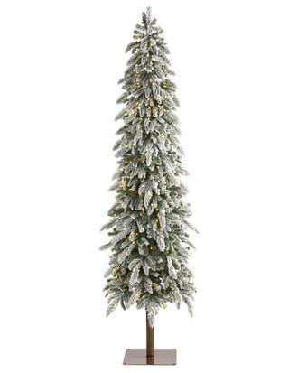 Nearly Natural 7.5Ft. Flocked Washington Alpine Christmas Artificial Tree