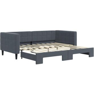 vidaXL Sof&aacute; Cama Nido Terciopelo Gris Oscuro 90x190 Cm Vidaxl
