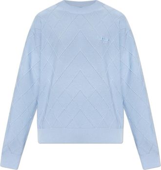 Balmain Vintage Gebreide Trui - Heren - Ronde hals truien - Blauw - XL - Katoen - Truien & Vesten