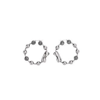 Marc Jacobs Monogram Ball Chain Hoop Earrings - Dames - Oorbellen - Grijs - ONE Size - Accessoires