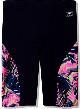 Speedo Male Spliced Printed Jammer Badehose f&uuml;r Herren | schwarz