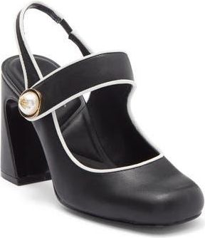 Karl Lagerfeld Piermont Slingblack Pump in Black/Bright White at Nordstrom Rack, Size 6.5