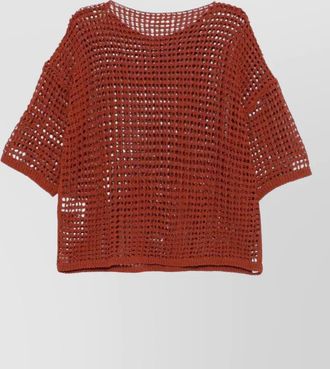 Roberto Collina short sleeve mesh top relaxed fit