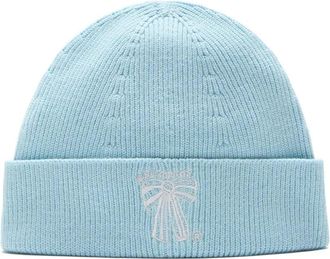 Acne Studios Berretto con ricamo e fiocco - Blu