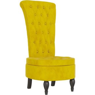 vidaXL Sill&oacute;n De Respaldo Alto Con Botones Terciopelo Amarillo Vidaxl