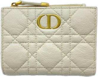 Dior Light Beige Leather Wallet (Bi-Fold) (Pre-Owned)