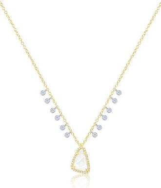 Meira T White Topaz Pendant Necklace in Yellow at Nordstrom, Size 18