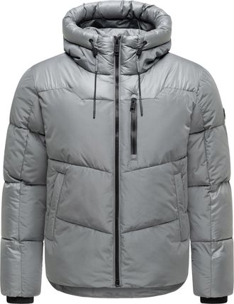 Stone Harbor Kiaano heren winterjas - gewatteerd met capuchon & glanzende inzetten