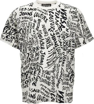 Versace Jeans Couture T-shirts en polos - Heren - T-shirts - Wit - S - Katoen - Tops