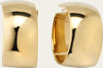 Lana Jewelry 14K Gold 25mm Curved Bold Hollow Hoops